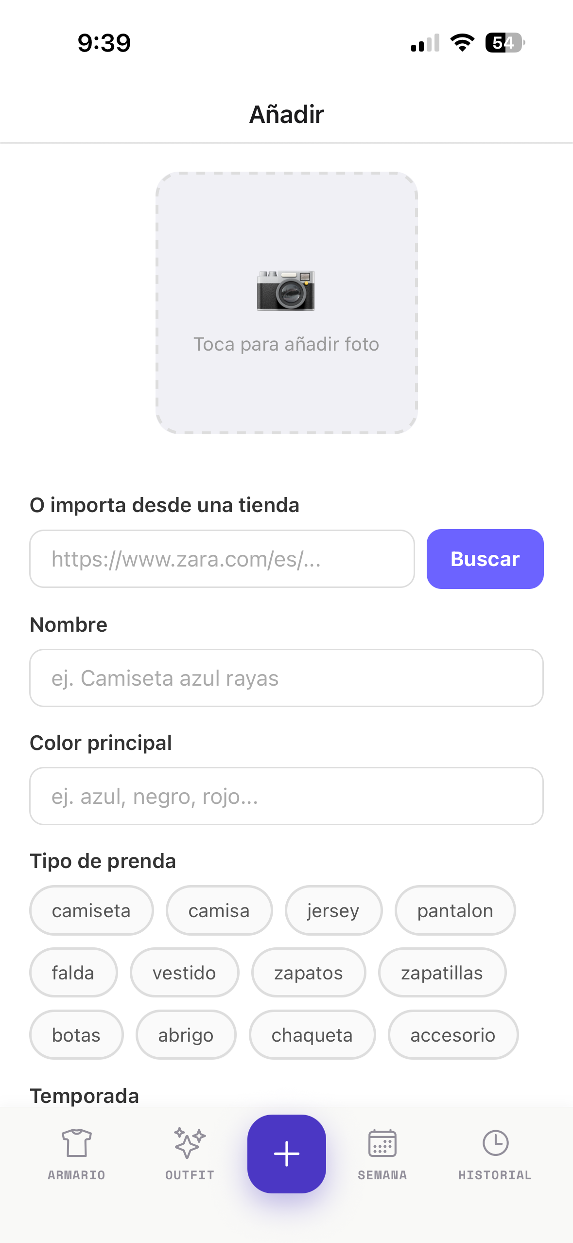 Armario Inteligente - Pantalla 3